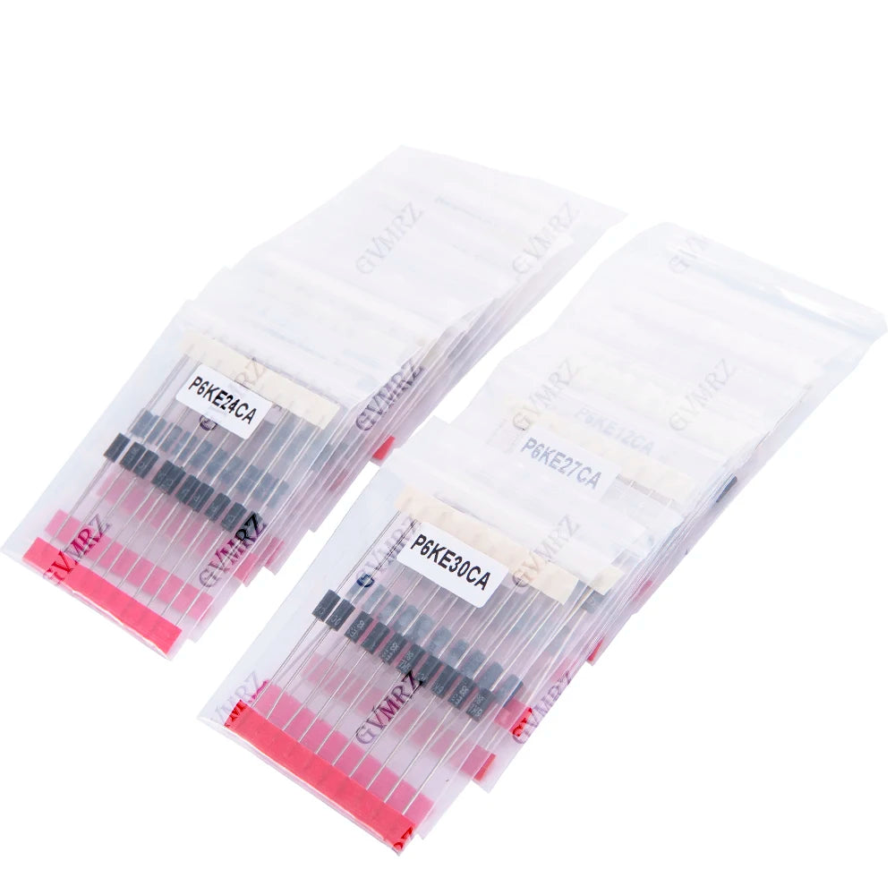 200pcs 20values*10pcs TVS Transistor Kit P6KE6.8CA 12/15/18/20/22/24/27/30/33/36/39/51/68/75CA TVS Diode