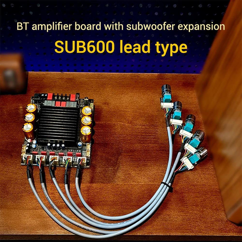 ZK-SUB600 BT Amplifier Board Module 2.0 Channel 300W+300W+Subwoofer Extension TPA3255 DC 18-50V with Subwoofer