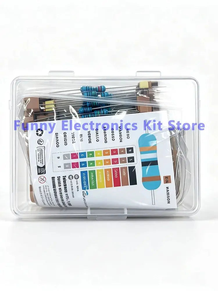 2600pcs Assorted Metal Film Resistors 130 Values 1/4W 0.25W 1% Fixed Resistor Kit for Electronics DIY Projects