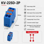 1Pc Wire Electrical Cable Connectors Plug-in Terminal Block PTFIX 2.5mm² Splitter Spliceable DIN-Rail Mounting Junction Box Too