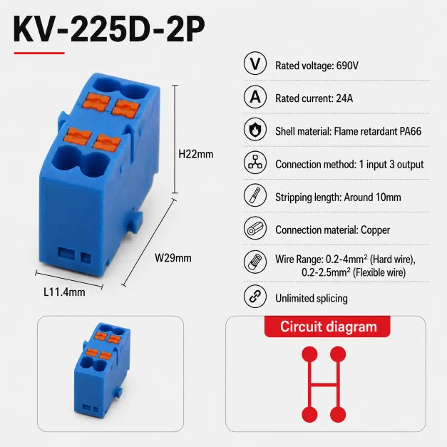 1Pc Wire Electrical Cable Connectors Plug-in Terminal Block PTFIX 2.5mm² Splitter Spliceable DIN-Rail Mounting Junction Box Too