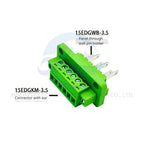2set 3.5MM Through Wall Plug in Terminal Blocks Connector 15EDGWB/KM-3.5mm with Flange 2/3/4/5/6/7/8/9/10-24 Pin