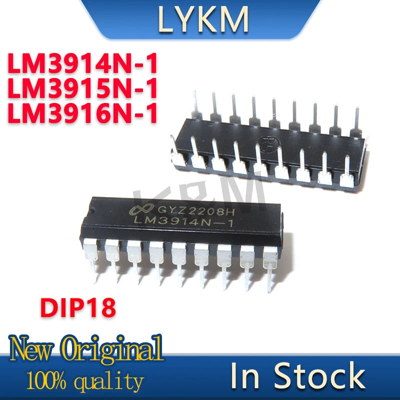 5-10/PCS New LM3914N-1 LM3914N LM3915N-1 LM3915N LM3916N-1 LM3916N DIP18 The LED bar chart shows the driver chip In Stock