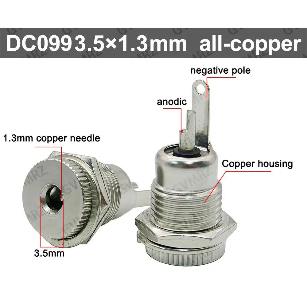 5PCS 5.5x2.1mm/5.5mm x 2.5mm DC099 Metal DC Power Male Plug Jack Connector with Spring DC-099 Yellow Head 5.5*2.1/5.5*2.5 DC099