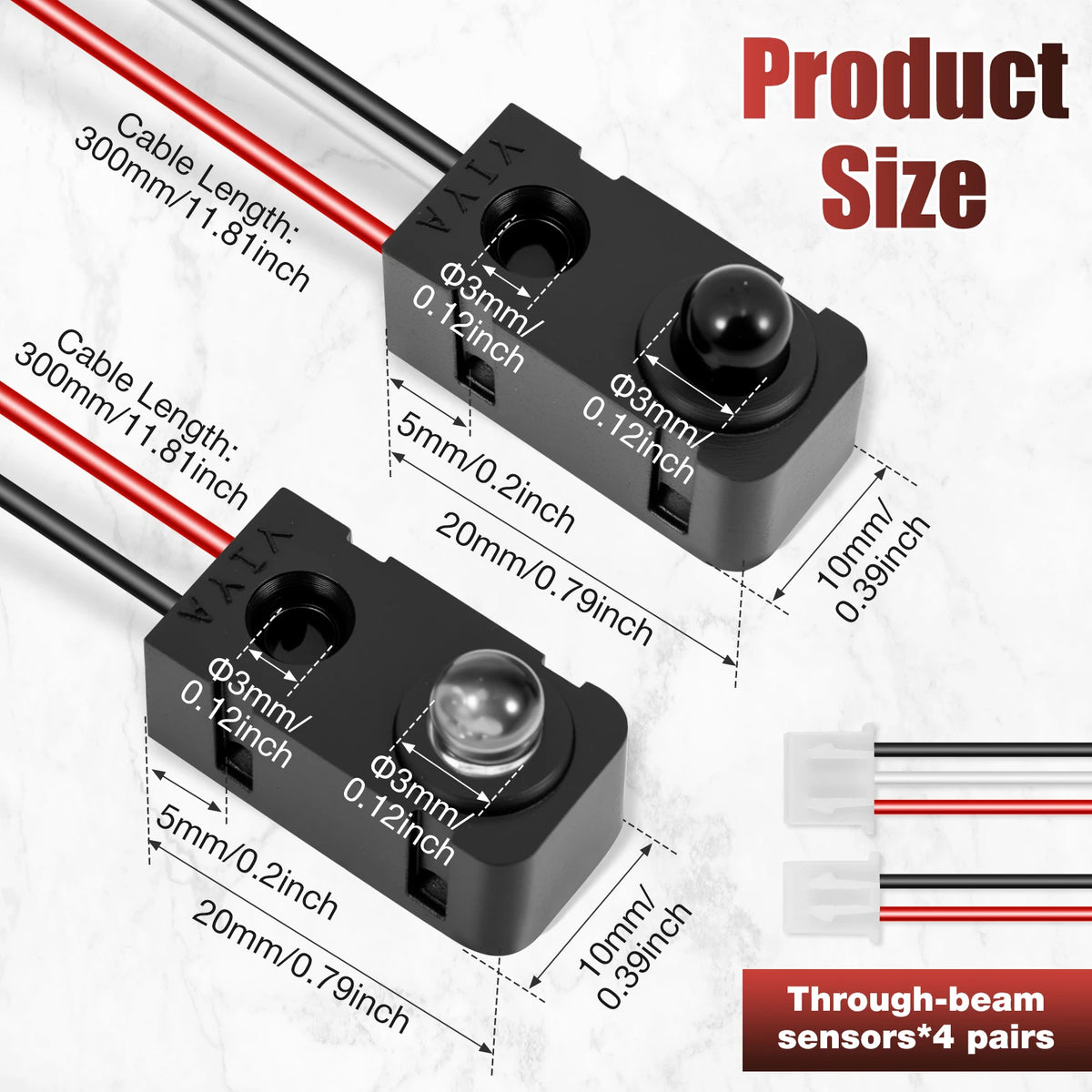 4 Pairs DC5V Infrared Beam Sensor Detector Anti Interference For IR Break Beam Sensor LED Counting Module Split Distance Sensor