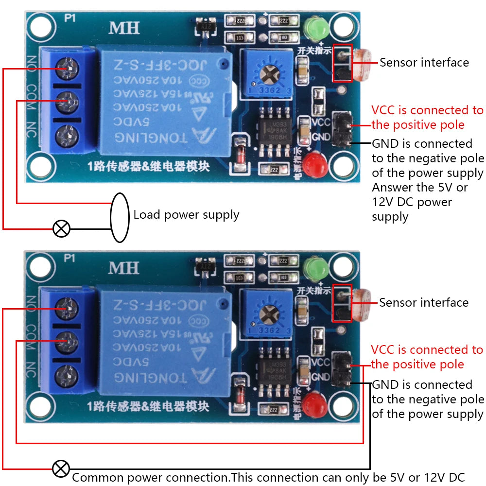 5V 12V Light Photoswitch Sensor Switch LDR Photoresistor Relay Module Light Detection Photosensitive Sensor Board For Arduino