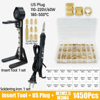 Heat Set Insert Press Tool Electric Soldering Iron Tip M2 M3 M4 M5 M6 M8 Thread Brass Inserts Nut Embedded Kit for 3d Printing