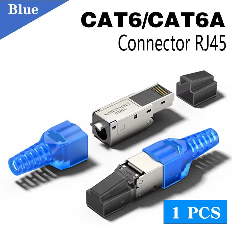 Vention NEW RJ45 Cat8 Cat7 Cat6A Connectors RJ45 Metal Tool Free Easy Termination Plug 2000MHz 40G LAN Cable Reusable Shielded
