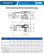 GX16 2/3/4/5/6/7/8/9/10 Pins Aviation Plug Aviator Socket Butt Joint Male&Female Docking Connectors