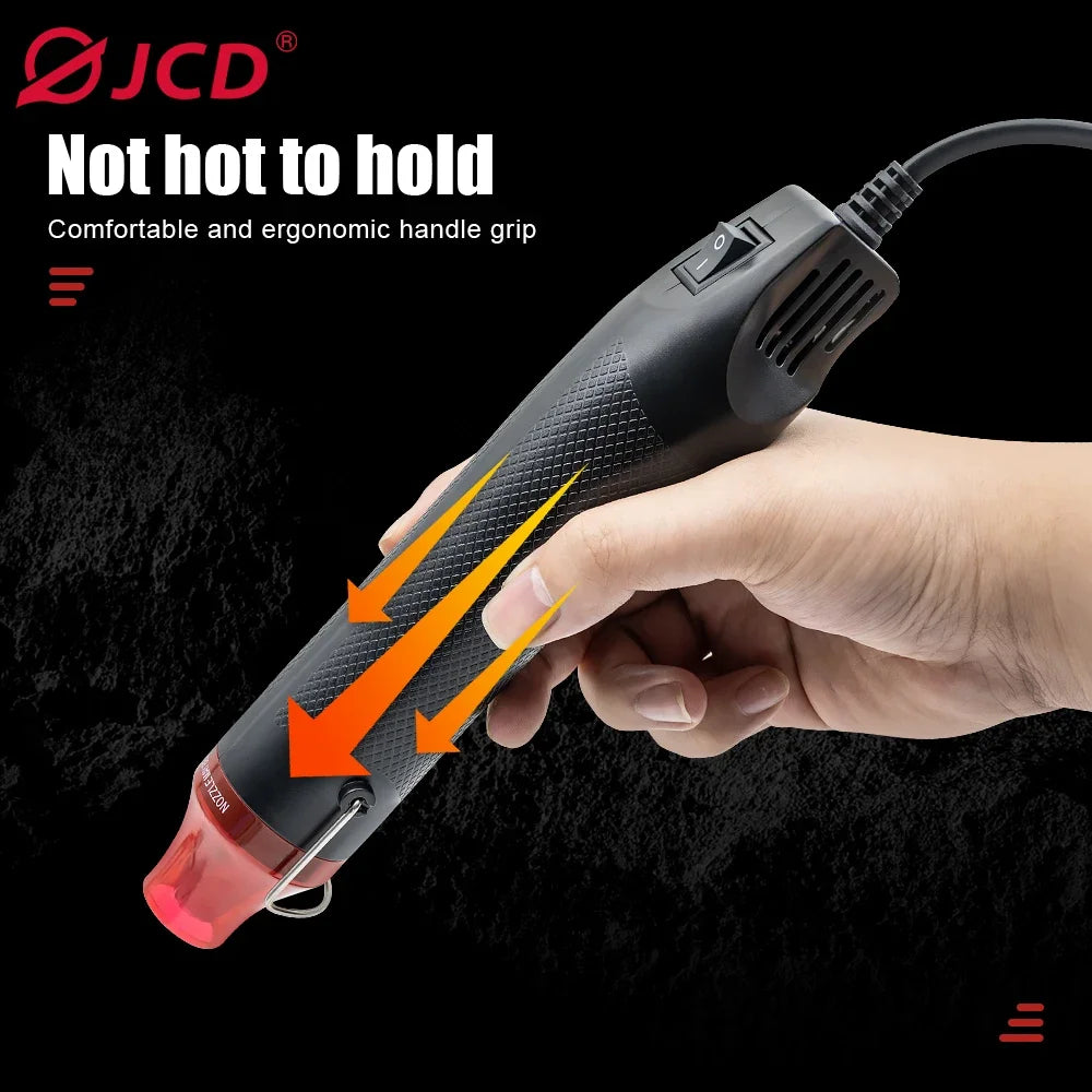 JCD 300W Electrical Mini Heat Gun Handheld Soldering Hot Air Gun Hairdryer for 220V/110V DIY Craft Embossing Shrink Wrapping PVC