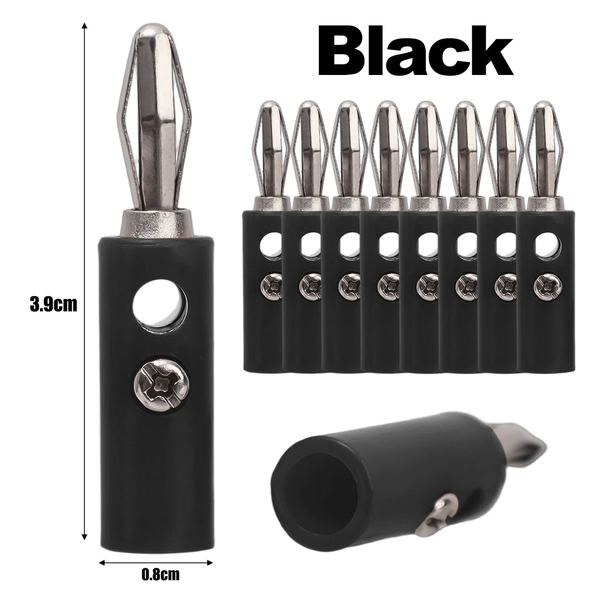 4mm Banana Plugs Stackable Connectors for Speaker Wire 4MM Banana Plug Male Audio Speaker Jack Amplifier Terminal Adapters