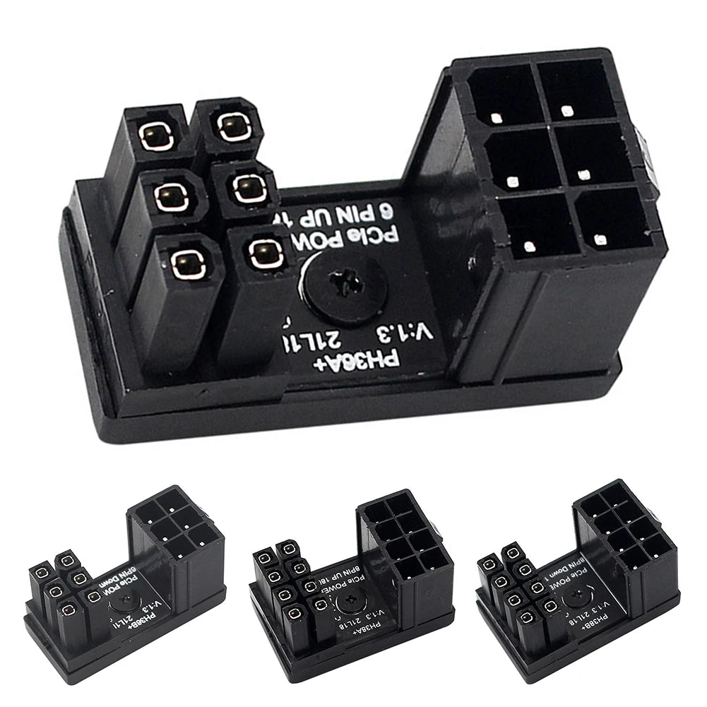 Turn Connector 8 Pin Power Adapter Board 180 Degree Angle GPU Power Connector for Desktops Graphics Card