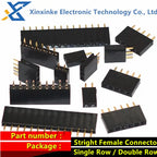 2.54mm 2/3/4/5/6/7/8/10/12/14/15/20/40P Pin Stright Female Single Row Double Row Pin Header Strip PCB Connector Header Socket