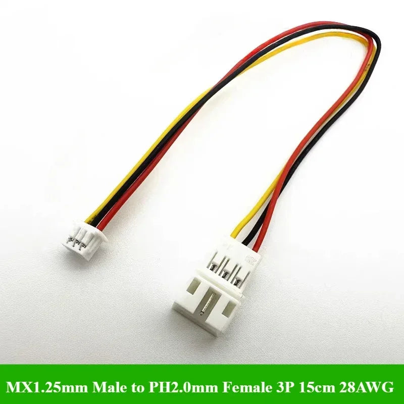 1/5/10/30/50Pcs/lot MX1.25mm Male to PH2.0mm Female 2P 3P 4P terminal wire 15cm 28AWG Children's toy cable JST MX1.25 PH2.0