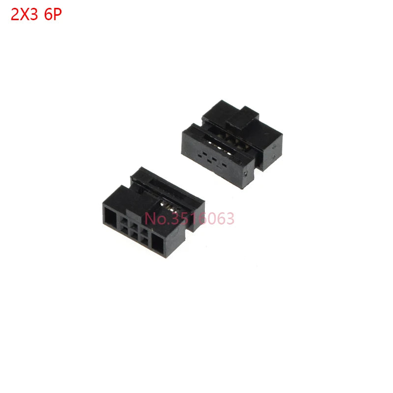 5/10pcs 1.27mm Pitch Fc-6/8/10/16/20/40 Pin Female Header Idc Socket Connector For 0.635mm Flat Ribbon Cable Wire 6p 10p 20p 40p