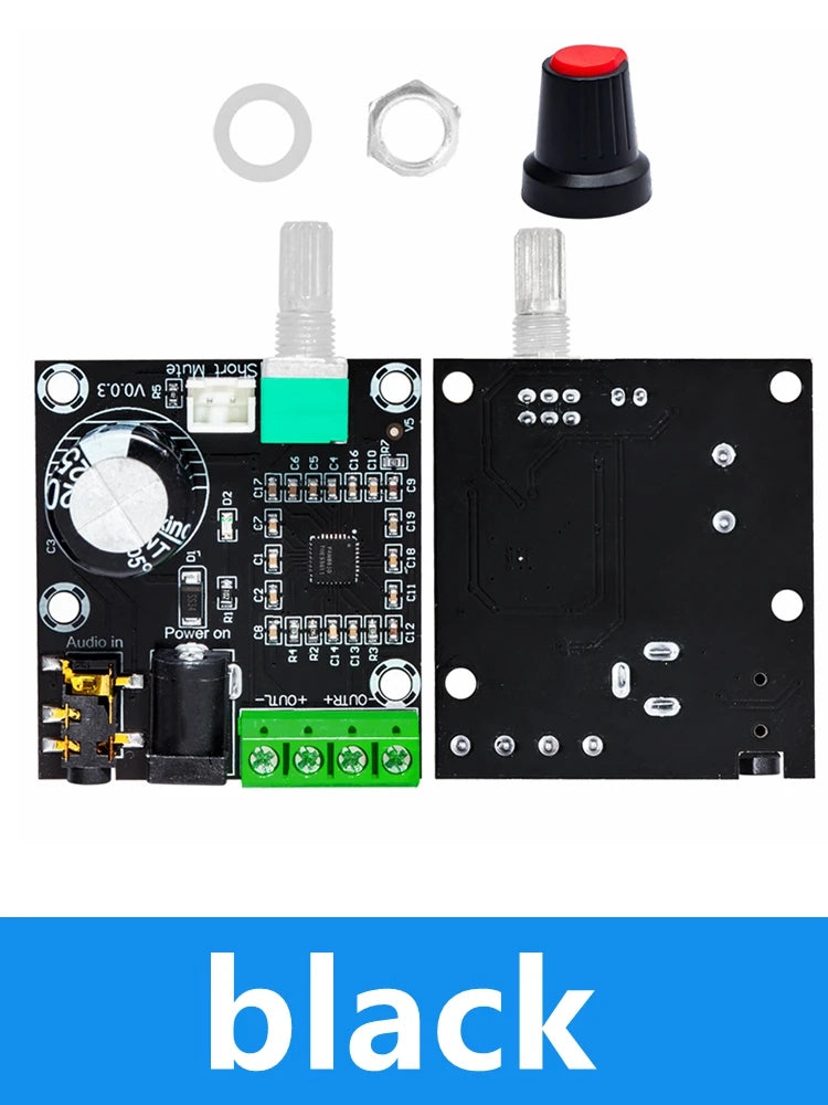 1PCS EGBO Super Slim 2 x 15W PAM8610 Class D Digital Dual Power Audio Amplifier Board 12V black