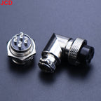 JCD GX16 90 Degree Right Angle 16mm Aviation Connector Elbow M16-2 3 4 5 6 7 8 9 10 Pin Female Plug Male Chassis Mount Socket
