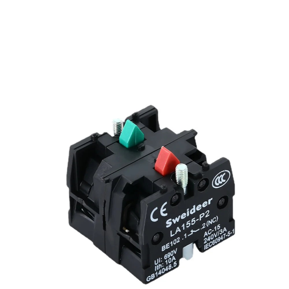 22mm Push Button Switch Momentary Reset ON OFF 12V/220V/48V/24V Black NC NO Power Button for Electrical Industrial Panelboard