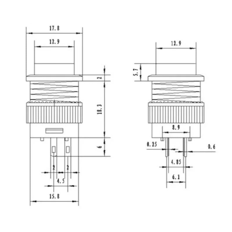 5/20PCS Self-locking 16MM Latching/Momentary Push Button Switch with 5Color LED Lighting 4Pin R16-503/AD R16-503/BD