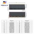 10PCS 2.54mm Double Row Female 2~40P Breakaway PCB Board Pin Header Socket Connector Pinheader 2*2/3/4/6/10/12/16/20/40Pin