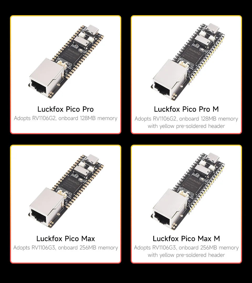 Luckfox Pico Pro/Max RV1106 Linux Micro Development Board, Integrates ARM Cortex-A7/RISC-V MCU/NPU/ISP Processors