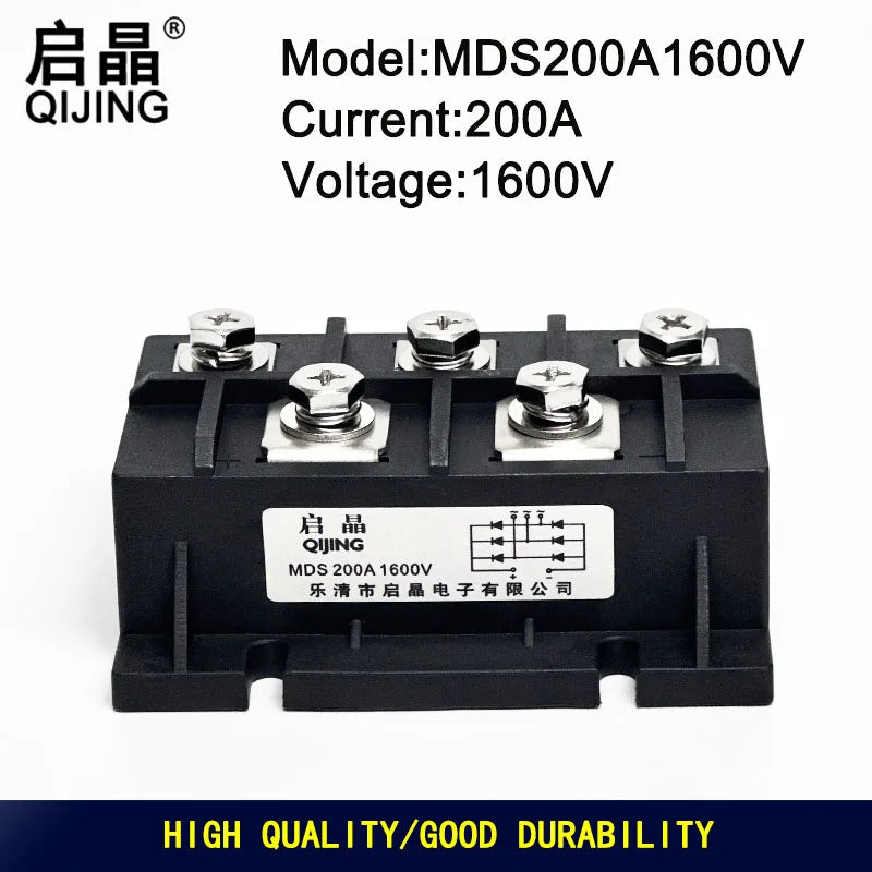 New Three-Phases Rectifier Bridge MDS200A1600V Copper Baes Plate Rectifier Module MDS200A