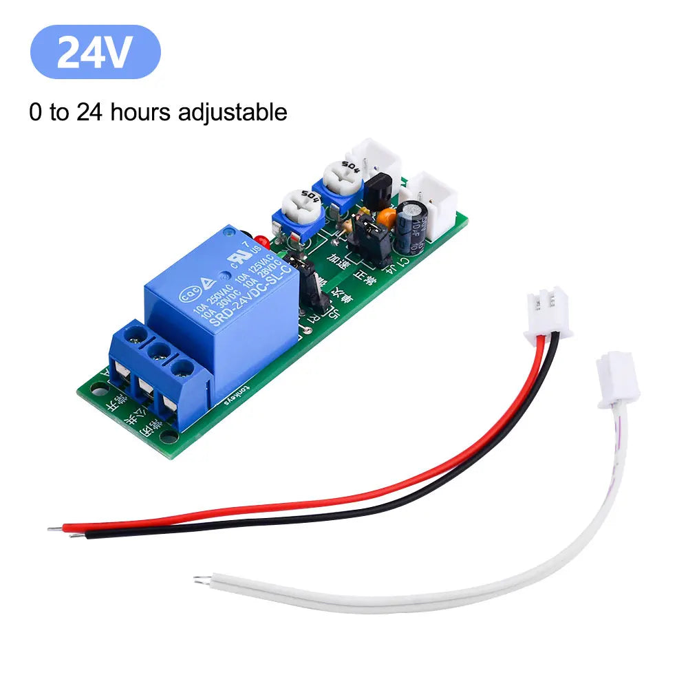 JK11 0-24H Cycle dual-Adjustable Timer Delay On/Off Switch Relay DC 5V 12V 24V Timer Delay Relay Module Electronic Component