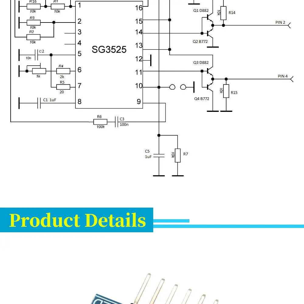SG3525 LM358 Inverter Driver Board DC12V-24V Mixer Preamp Drive Module High-Frequency Adjustable 1A Inverter Driver Panel