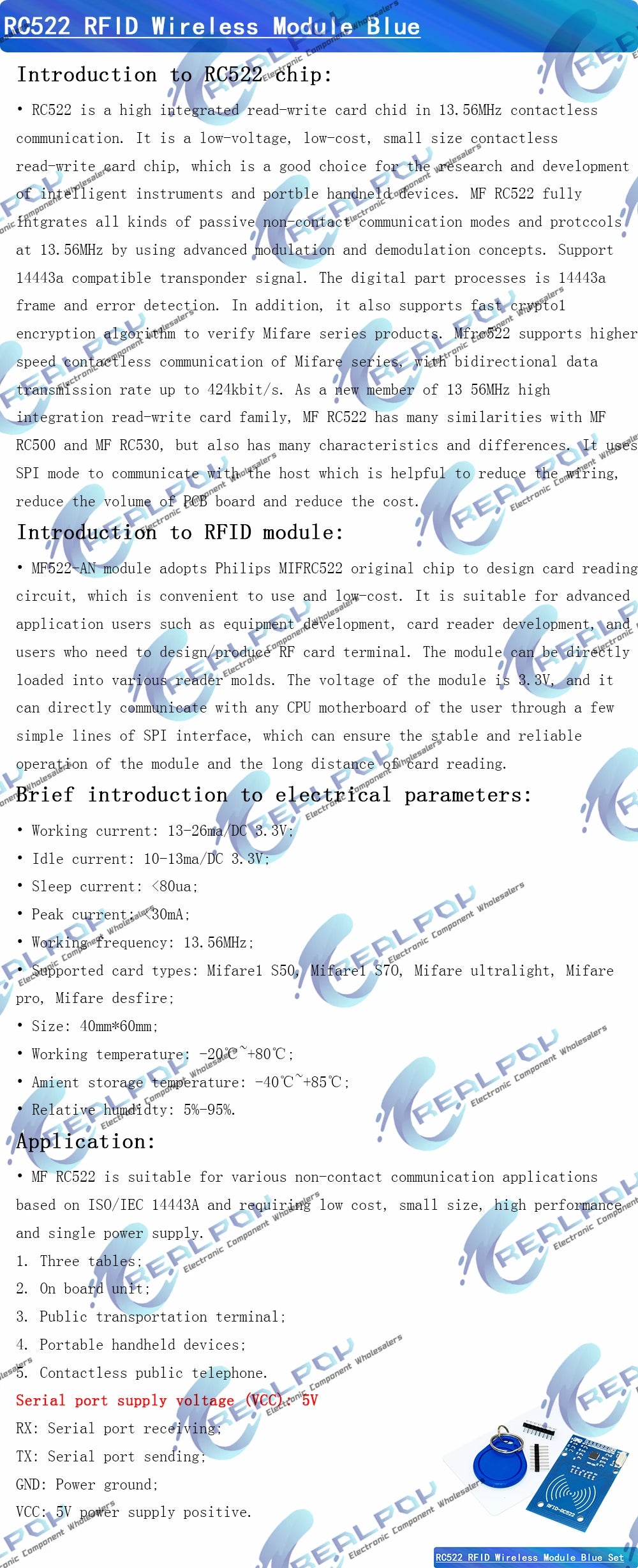 MFRC-522 RC-522 RC522 Antenna RFID IC Wireless Module For Arduino IC KEY SPI Writer Reader IC Card Proximity Module