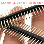 100PCS 2.54mm Short Profile L8.5mm 2x2/3/4/5/6P 10PCS 40P Straight Double Row 0.8U Gold Breakaway PCB Connector Male Pin Header