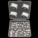 40Pcs 4 Type Micro USB 5 Pin Female Jack Power Charger Socket Connector Soldering Type Micro-USB DIY Repair Adapter