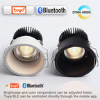 Narrow Border Adjustable Dimmable Embedded LED Spotlight Tuya Bluetooth/Zigbee Matter 3CCT Smart LED Ceiling Home Commercial