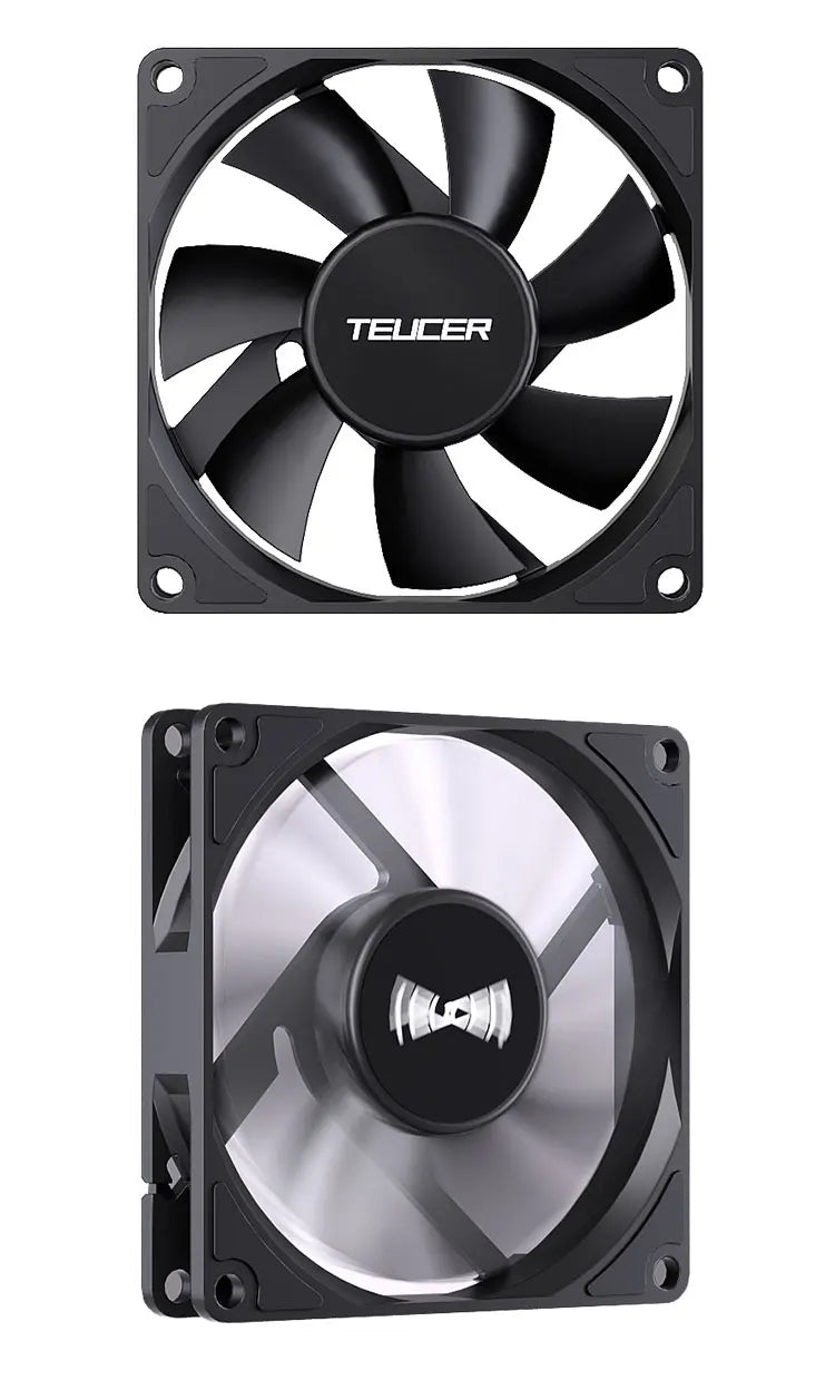 TEUCER 8015 Computer Case Fan 80mm/92mm 4-pin PWM High Airflow Ultra-thin Cooling Fan 1200-3000RPM Cascadable FDB Bearing Fan