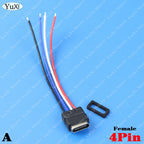 USB Type-C Waterproof Connector Male Female 2Pin Fast Charging Jack Port USB-C 4Pin Charger Plug Data Transmission Cable 3A 5V