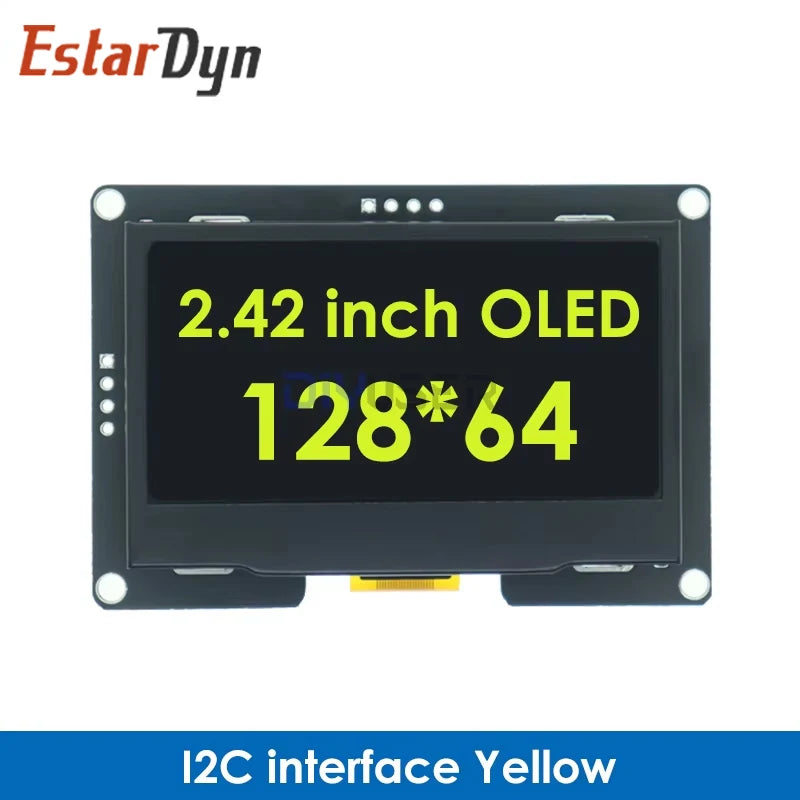 EstarDyn 2.42 Inch LCD 128x64 SSD1309 4 Pin IIC / 7 Pin SPI Serial Interface OLED LCD Display Module