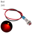 1Pc Dashboard With Wire Red Yellow Blue Green White 6mm 3V 5V 6V 9V 12V 24V 220V LED Metal Indicator Light Signal Lamp