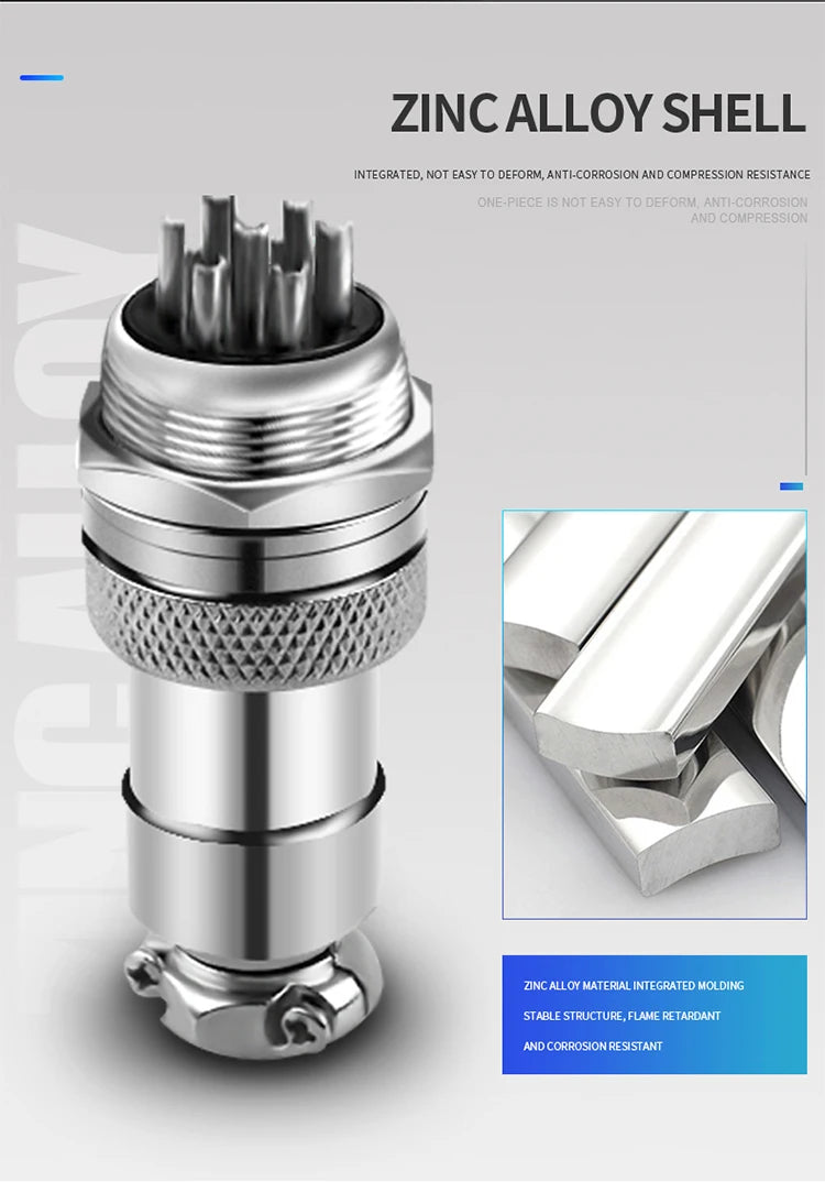 5Pcs GX12 Connector Nut Type 2/3/4/5/6/7 Pin Male Female 12mm Circular Aviation Connector Plug Panel Mount Socket Plug