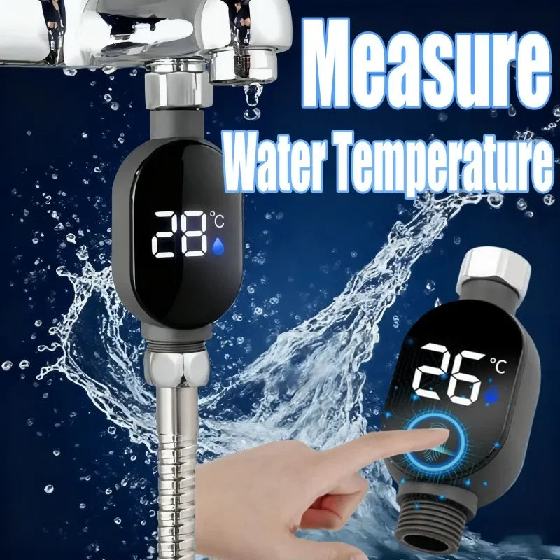 Bathroom Thermometer LED Display 0℃~99℃ Water Temperature Meter Shower Head Thermometer Accurate Digital Measurement Tool