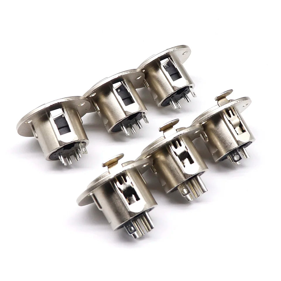 3/4/5pin Round Male/Female Metal XLR Speaker Panel mount socket Connector Adapter Audio Microphone Socket