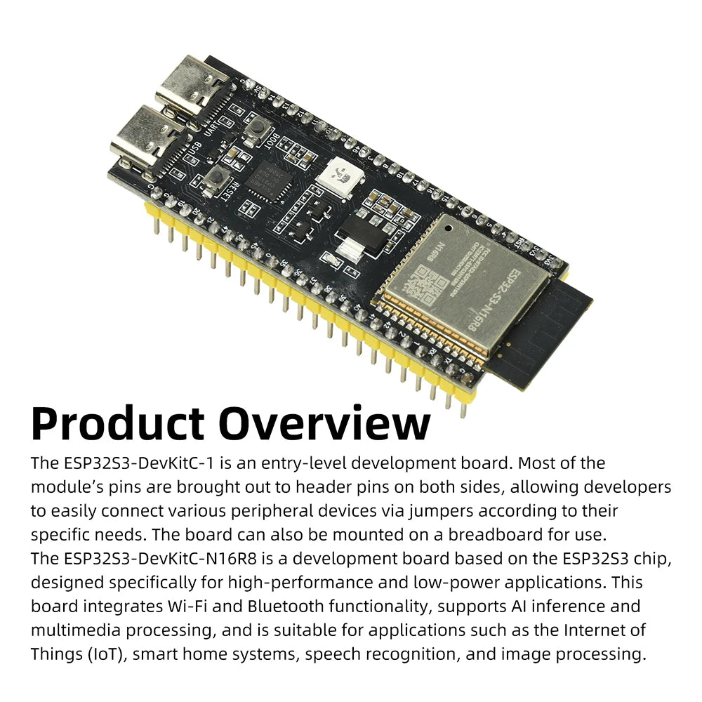 For ESP32-S3-DevKitC-1 WiFi BT Development Board Module CP2102 Onboard ESP32-S3-N16R8 Module 44Pin Type C
