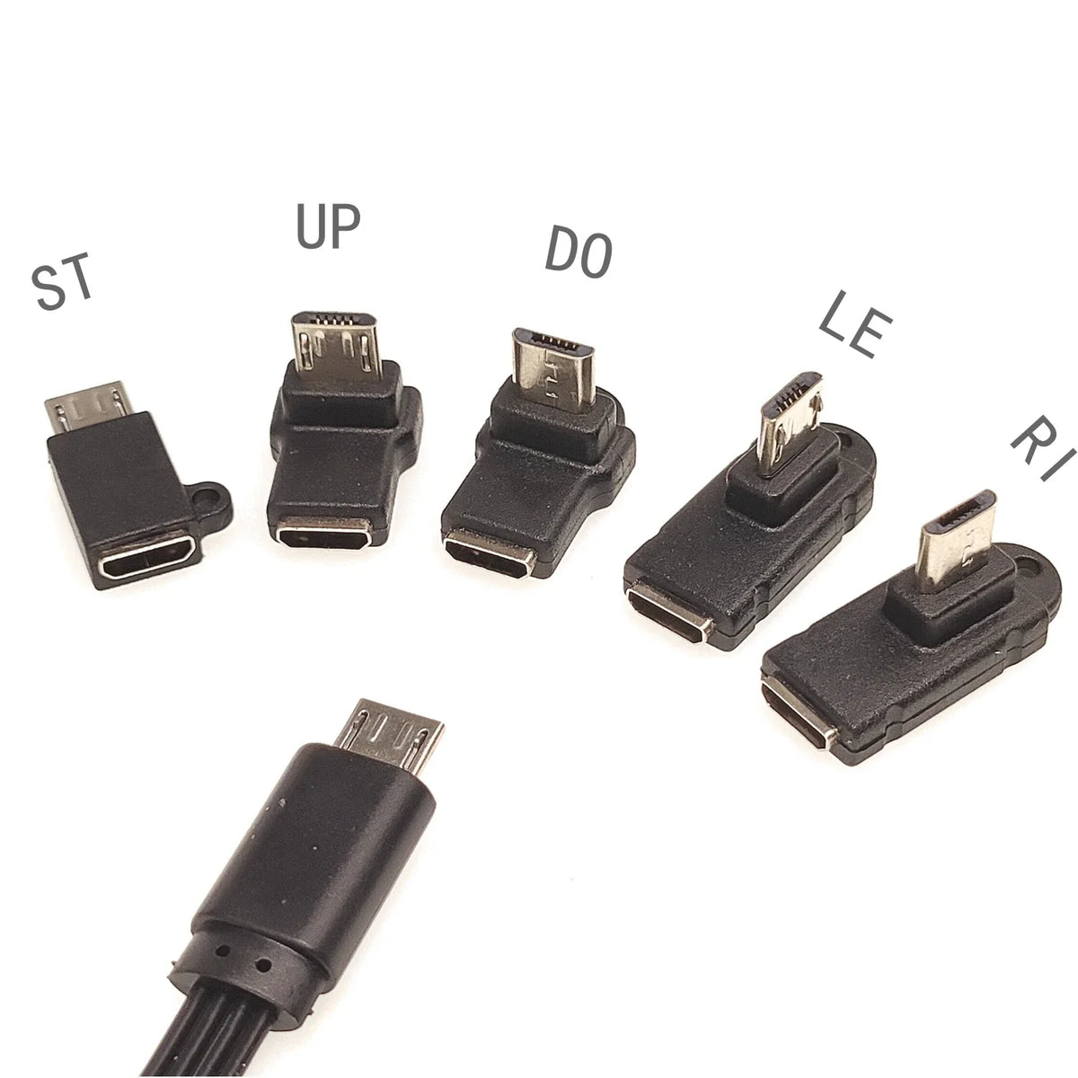 Micro USB data adapter male female USB connector, female male 5-pin Micro USB connector, left and right corners, 90 degrees