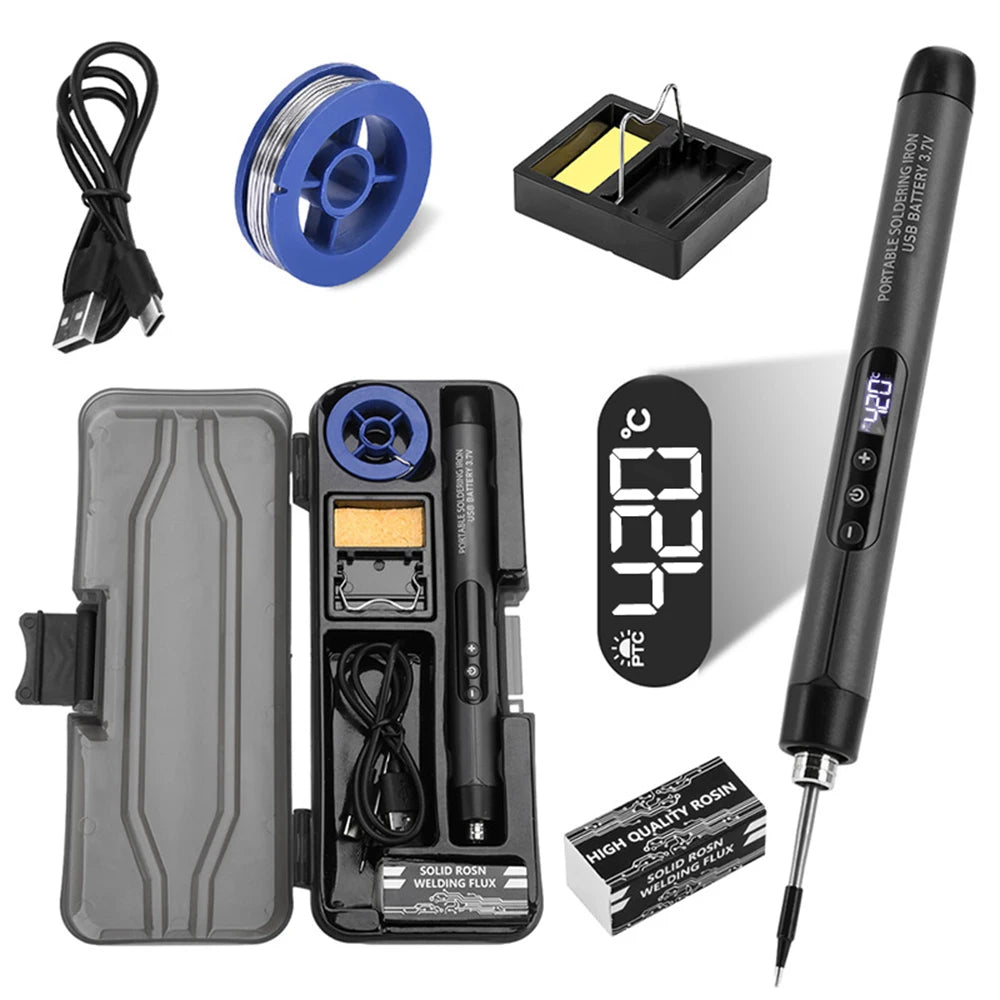 Portable 5V 8W USB Soldering Iron Wireless Electric Soldering Iron Fast Charging Lithium Battery Solder Iron Repair Welding Tool
