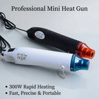 Mini Heat Gun 220V Portable Hot Air Tool for Embossing Shrink Film Label Removal Phone Case Repair and DIY Crafting