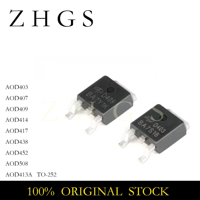 10PCS AOD403 AOD407 AOD409 AOD414 AOD417 AOD438 AOD452 AOD508 AOD413A AOD TO-252 DPAK SMD P-Channel MOSFET Transistor NEW STOCK