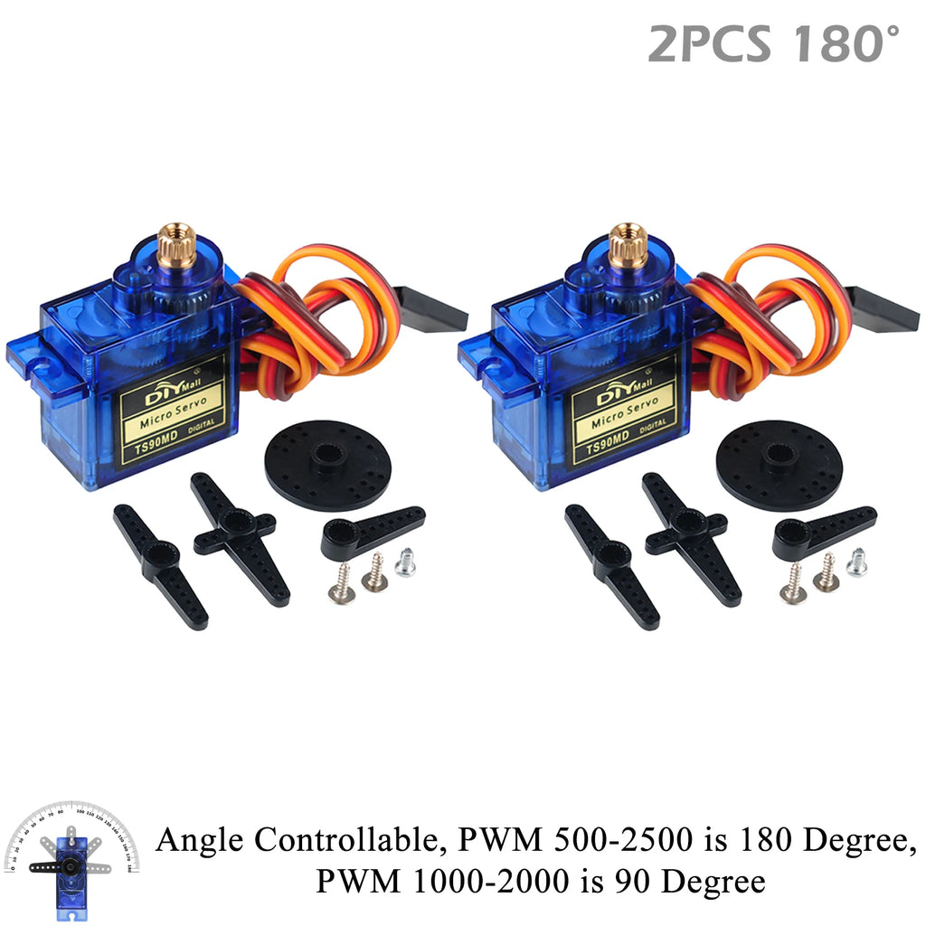 TS90MD 9g Micro Servo Motor Metal Gear Simulation Steering Gear 90/180/270/360 Degree Mini Servo for RC Planes