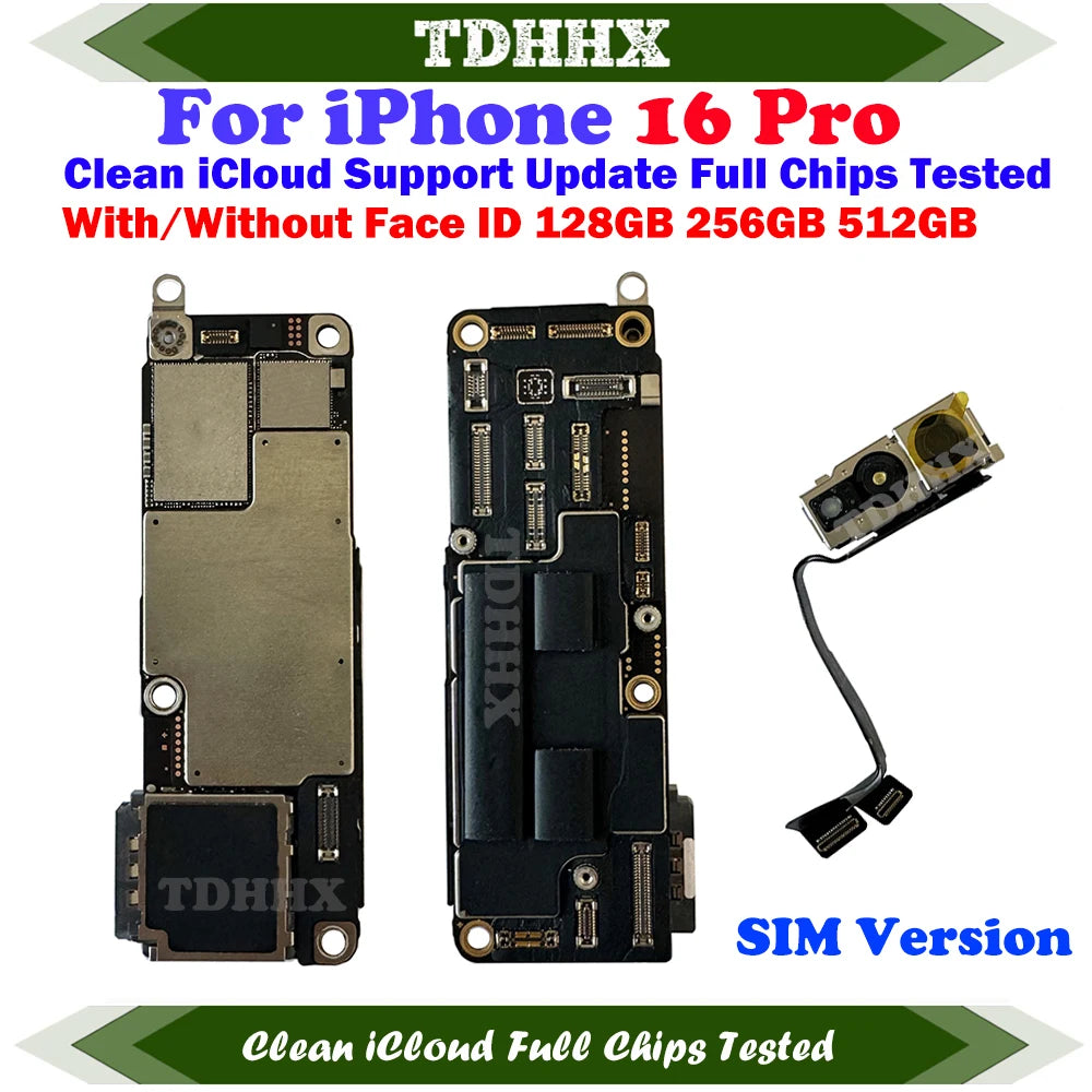 512gb Mainboard With system For iPhone 16 Pro Clean iCloud 256gb Logic Board 128G Full Function Support Update 16Pro Motherboard