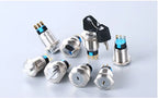 16/19/22mm metal Key rotary push button 2/3 position latching knob Switch Press Button rotary Rotate LED light rotation IP65