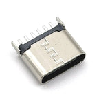 6Pin USB C Female Connector Panel Mount Jack TYPE-C Charging Port of Solder Wire Type Socket With PD Fast Charging Vertical 6.8H