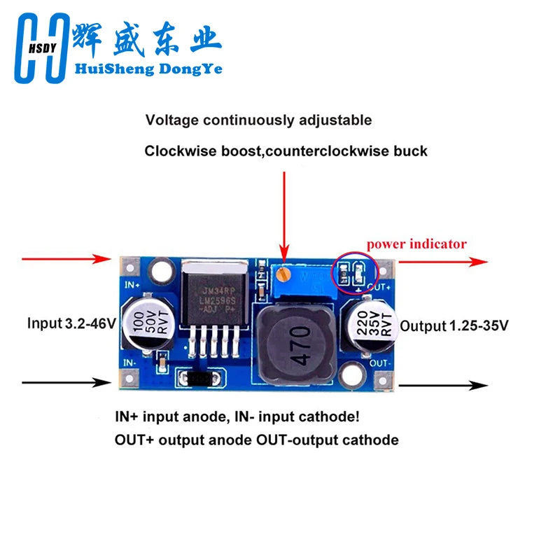 1-10PCS LM2596 DC to DC Buck Converter Voltage Regulator 3.2V-46V to 1.25V-35V Buck Converter Power Supply Step Down Module