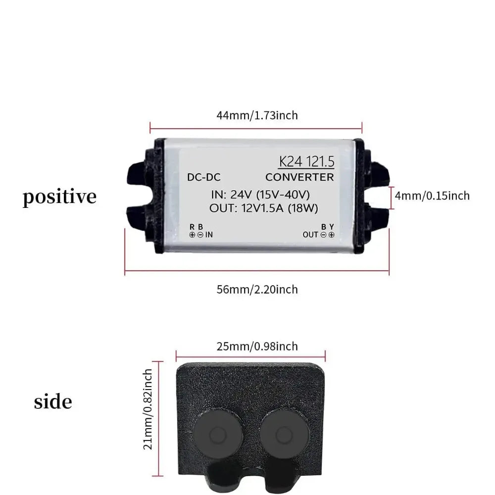 DC DC Buck Model Converter 24V to 12V 1A-5A  60W Converter Step Down 24V 12V 2A 24W Waterproof Module Waterproof Dustproof CE